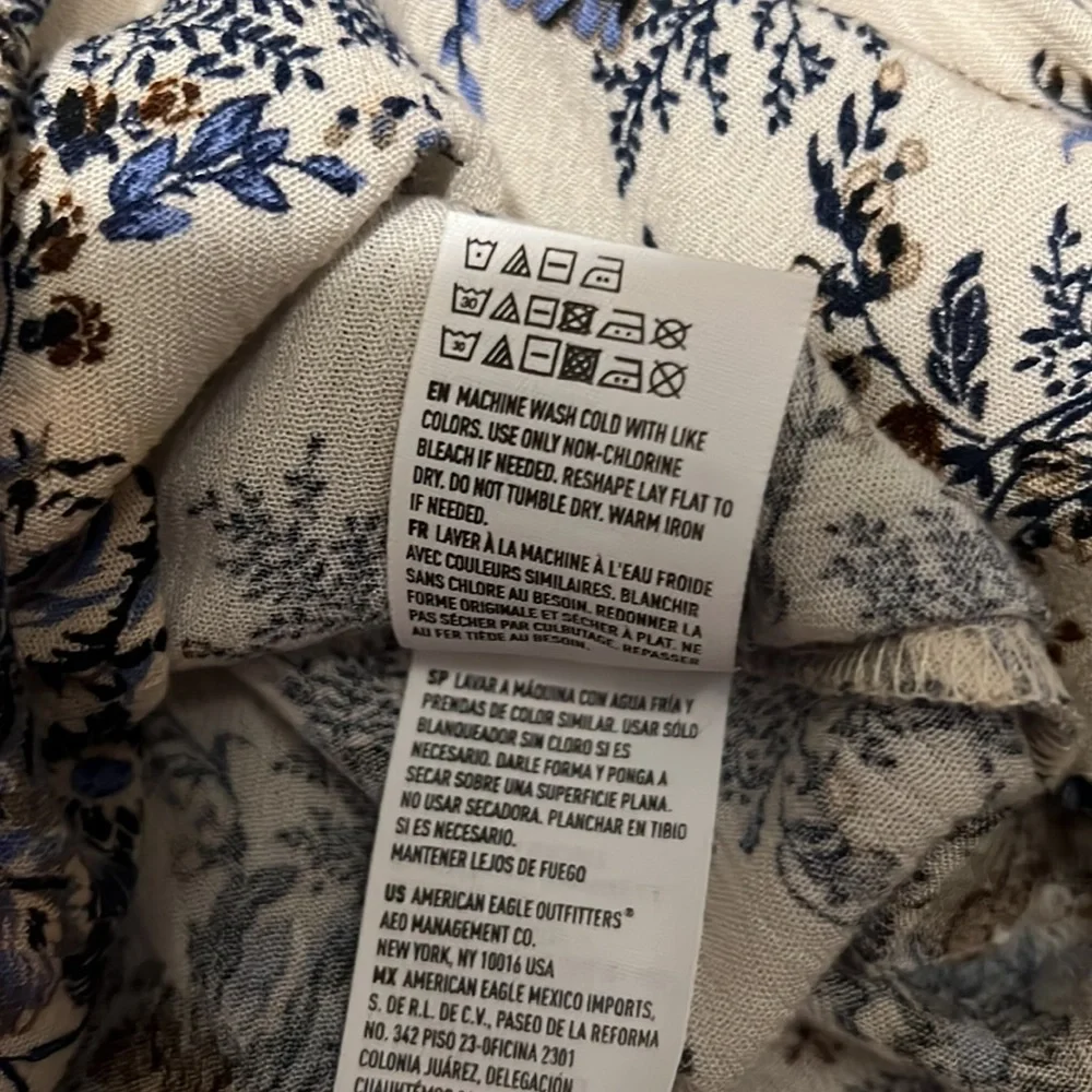 AEO Floral Cold Shoulder Long-Sleeve Dress Like New - Picture 7 of 9
